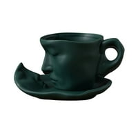 Airpow Facial Art Персонализиран керамичен концентриран стил на красота черен чай за кафе чаша Сватбен ден сватбен подарък