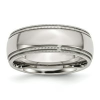 Mia Diamonds от неръждаема стомана от неръждаема стомана и мъниста полирана сватбена годежна лента Размер на пръстена - 9,5