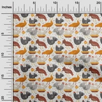 OneOone Cotton Cambric White Fabric Birds Pooster Quilting Consusties Print Sheing Fabric край двора