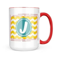 Neonblond Monogram J Жълта халба с шеврон за любители на чай за кафе