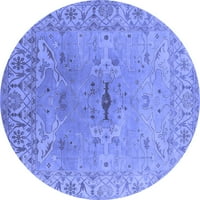 Ahgly Company Machine Wareable Indoor Round Oriental Blue Traditional Area Cugs, 6 'Round