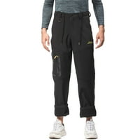 Мъжки товарни панталони Зима плюс размер еластични якета на талията плюс кадифени шиещи водоустойчиви планински джобни панталони с цип