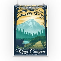Национален парк Kings Canyon, Калифорния, Zumwalt Meadow, серия на Националния парк на литограф