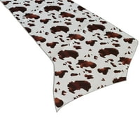 Памучен печат на масата за животни животни крави петна кафяво