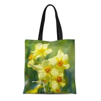 Платно тотална чанта пролет доста нарциси нарцис цвете цветна градина schroeer многократна чанта за чанта за рамо раменни чанти за пазаруване