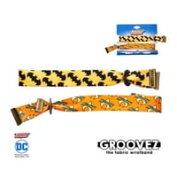 Комикси унизинг Батман и акваман лого за възрастни Groovez комплект за гривна, жълто черен оранжев, регулируем