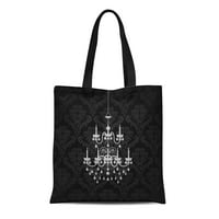 Платно тотална чанта Интериор черно -бял полилей доста женствени дамски елегантни чанти за многократна употреба чанта за рамо за хранителни стоки