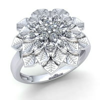 0,33ctw кръгло отрязани диамантени дами винтидж цвете годишнина годежен пръстен твърд 18k роза, бяло или жълто злато F VS1