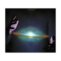 Сюрреалистична картина. Човек държи галактика между ръцете. Печат на плакат от Bruce Rolff Stocktrek Images