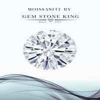 Gem Stone King 1. CT кръг розово турмалин син сапфир сребро и 10K жълто златен пръстен