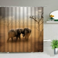 Африкански леопард 3d дизайн печат душ завеса за див живот слон баня декор за дома момчета подарък водоустойчив плат плат