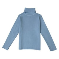 Gyratedream Little Baby Turtleneck Дълго ръкав пуловер родител-дете твърд цвят топла пуловерна основа върхове