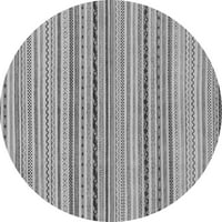 Ahgly Company Indoor Round Резюме сиви сиви килими за модерна зона, 4 'кръг