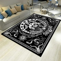 Череп килим черно -бяла зона килим Snake Rug Rug Trippy Skeleton Carpet Mandala Moon Phase Rug for Room Multicolor 63*