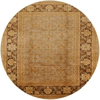 Ahgly Company на закрито кръг от средата на века съвременен махагон кафяв ориенталски килими, 6 'кръг