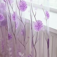 Sehao листа от чиста завеса тюл прозорец лечение voile драпиране вален панел тъкан за душ завеса лилаво лилаво