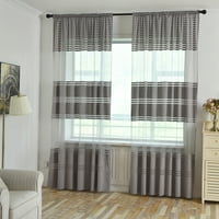 1Panel двойка завеса с широка раирана чиста нота на завесата нетен шал чисти прозорци завеси панел