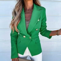 Sngxgn дамски ежедневни блейзери с дълъг ръкав костюм за ръкав яке официални палто блейзерни якета блейзери за жени, зелено, размер l