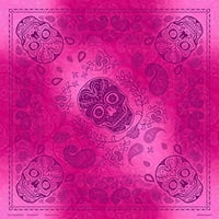 Zanheadgear Unisexadult Deluxe Bandanna, полиестер, розов и лилав череп Пейсли