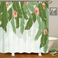 Тропически растения листа за баня завеса водоустойчива тъкан за душ завеси цветни листни шаблони вана екран за декор на банята