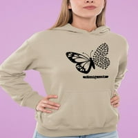 Butterfly W Leopard Print Hoodie Жени -Маг от Shutterstock, женски малък