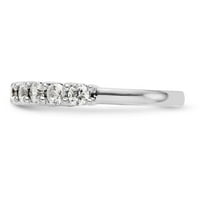 Солидна 14k бяло злато девет каменни диамантени сватбени пръстени с CZ Cubic Zirconia размер 5.5