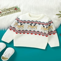 Бебешки коледни пуловери Сладки върхове за плетене на пуловер с дълъг ръкав