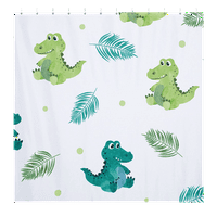 Fuladture душ завеси облицовка Динозаври Карикатура отпечатани завеси за домашен декор с куки водоустойчиви завеси за домашен хотел Баня