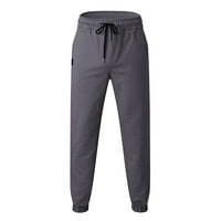 Товарни панталони LaBakihah за мъже Мъжки модни ежедневни моливни панталони с молив на талия твърд джоб с пълна дължина панталони сиви