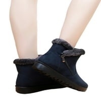 Жени глезени обувки цип зимни обувки фиш на снежни ботуши на открито ежедневно топла обувка ходене плюшена облицовка синьо 6