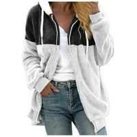 Женска мода за женско зашиване на джобни пуловер пуловер пуловерна топла изкуствена вълнена джобове палто изхранва зимни дрехи за жени