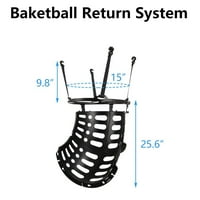 Баскетболен треньор на изстрел, Segmart 360 ° Баскетболен обръч за връщане, преносимо оборудване за тренировки по баскетбол с разглобяеми куки, лесна настройка за връщане на баскетбол, улей за спестяване