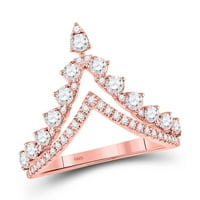 Диамантената сделка 14kt розово злато дамски кръгла диамантен шерон лента пръстен cttw