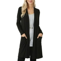 Howd плюс размер твърд цвят жени разхлабени плетени жилетка пуловерно палто с дълъг ръкав
