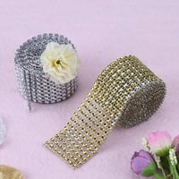 Aounin diamond mesh wrap roll twinkle rhinestone crystal bandbon сватбена услуга