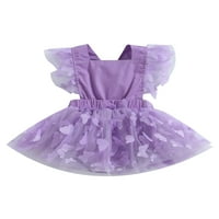 Бебе момиче рокли рокля пеперуда декор муха ръкав слой тюлтуту пола подгъвано лице новородени дрехи бебешки боди боди