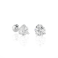 Каратски диамантени кръгли шпилки Обеци за жени в 14K бяло злато 3-Prong Martini Setty и завийте от Privosa Fine Jewelry