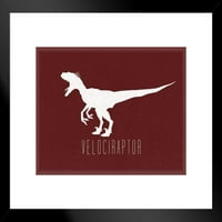Динозавър Velociraptor Maroon Dinosaur Poster for Kids Room Dino Pictures Спалня Динозавър Декор Динозавър Снимки за стена Динозавър стена отпечатъци за стени матирани рамки с арт стена декор 26x20