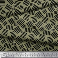 Soimoi Green Modal Satin Fabric Brush Stroke Abstract отпечатан двор с широк двор