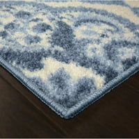 Вивиан медальонски килими за хол и спалня [направено в САЩ] Синьо