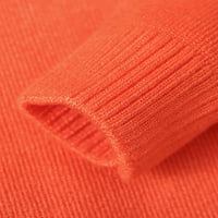 Gomelly Toddler Knit пуловери пуловер с дълъг ръкав сладък пуловер момичета ежедневни джъмпер джъмпер горен екипаж в врата оранжево 6