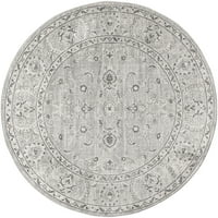 Съвременна винтидж медальон светлосив 6 'кръгла площ килим