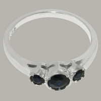 Британците направиха истински твърд стерлингов сребърен естествен сапфирен женски юбилеен пръстен - Опции за размер - размер 6.25