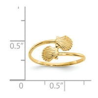 Истински 14kt жълто злато полирани черупки Размер на пръстена: 7; за възрастни и тийнейджъри; За жени и мъже