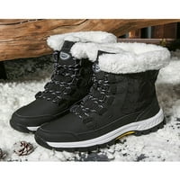Fangasis дамски комфорт Mid Calf Boot Platform Walking ежедневна плюшена подплата снежни ботуши черно 8