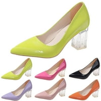 Жени ежедневни обувки модна пролет и лято Нов модел Simple Solid Soced Toe Square Heet Удобни високи токчета
