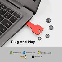 4GB USB флаш устройство USB 2. Метален ключ Форма памет палеца устройство за писане на писалка-червено