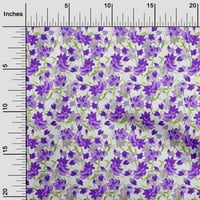 OneOone Silk Tabby Violet Leves Leaves & Floral Artistic Sheing Fabric от двора отпечатани DIY дрехи Шиещи консумативи Широви