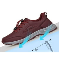 Crocowalk дамски маратонки спортни обувки за ходене дантела обувки жени мъже ежедневни обувки туризъм fau кожени дебели подместни червени, жени обувки 7.5
