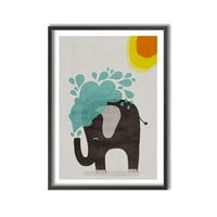 Ready2hangart Kids Framed Art Print Смешен слон от Treechild - Multi -Color 16